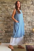 Marina Chalk Stripe Tunic Denim